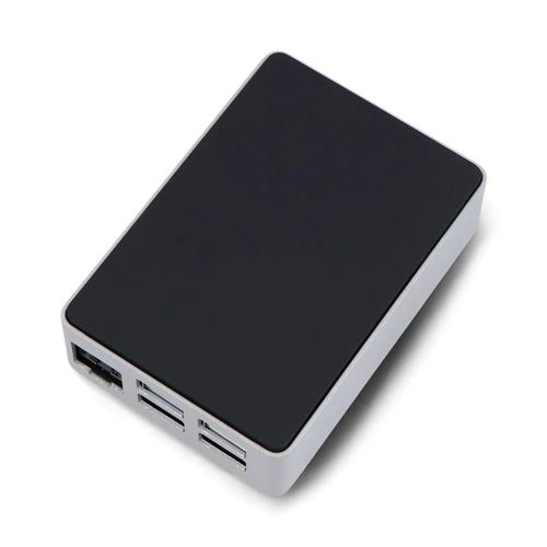 Case for Raspberry Pi 5 - aluminium - silver and black - Flirc PIH-24392