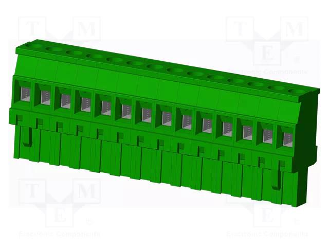 Pluggable terminal block; 5.08mm; angled 90°; plug; female; green AMPHENOL ANYTEK TS14515A0000G