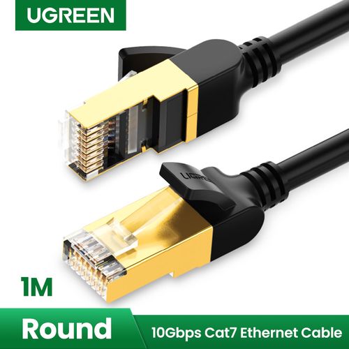 Cable F/FTP CAT7 with 2xRJ45 plugs 1m black NW107 UGREEN UGREEN/11268 6957303882687