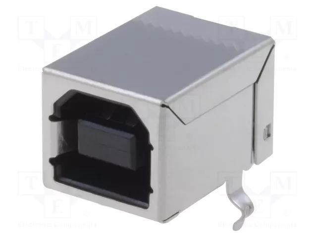 Connector: USB B; socket; THT; angled 90°; USB 2.0; gold-plated ADAM TECH USB-B-S-RA