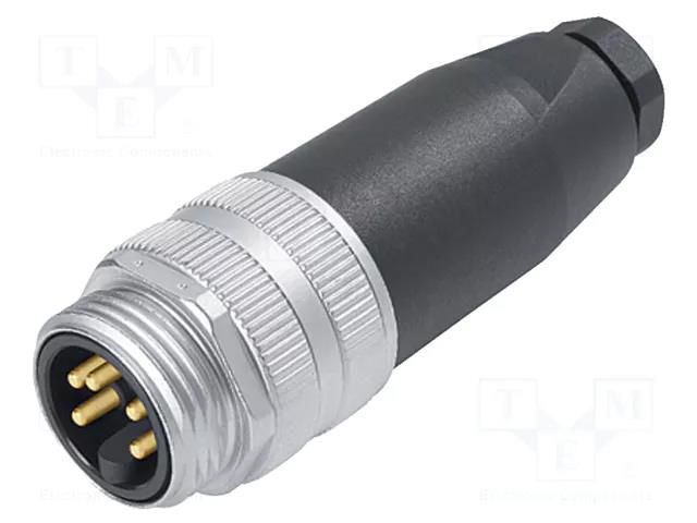 Connector: 7/8"; plug; male; 820; 12A; 300V; PIN: 3; IP67; straight BINDER 99-2441-12-03