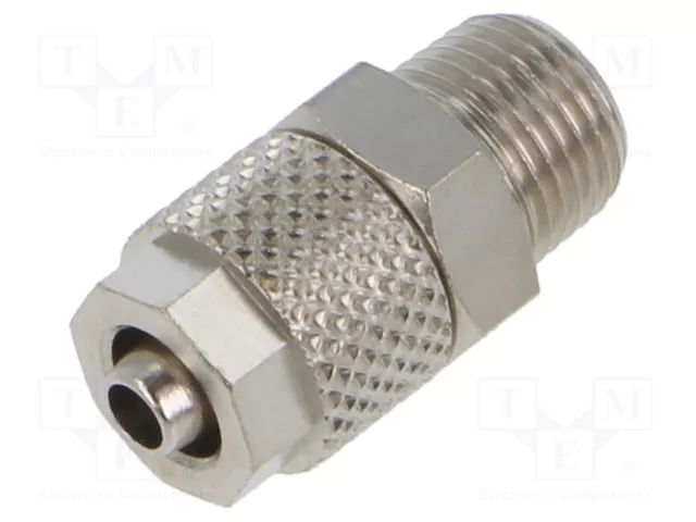 Screw-on fitting; threaded; max.15bar; nickel plated brass PNEUMAT 1000-6/4-1/8