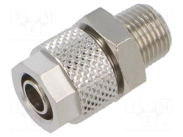 Screw-on fitting; threaded; max.15bar; nickel plated brass PNEUMAT 1000-8/6-1/8