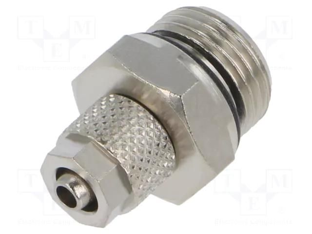 Screw-on fitting; threaded; max.15bar; nickel plated brass; 4mm PNEUMAT 1020-6/4-3/8