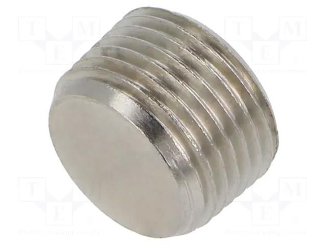 Accessories: screw plug; R 3/8" external; nickel plated brass PNEUMAT 3025-3/8