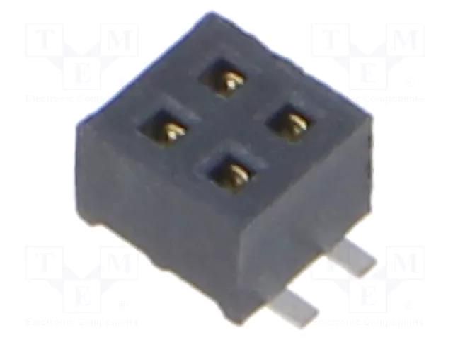 Connector: pin strips; female; PIN: 4; 1.27mm; gold flash; SMT; tape SAMTEC CLP-102-02-F-D-TR