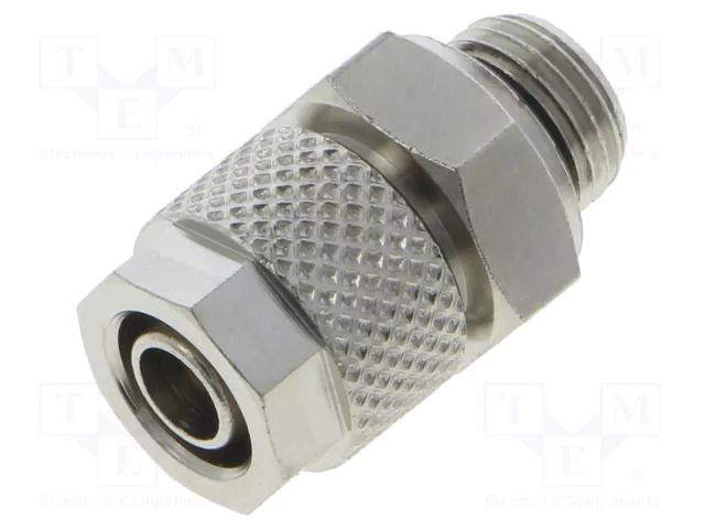 Screw-on fitting; threaded; max.15bar; nickel plated brass; 6mm PNEUMAT 1020-8/6-1/8