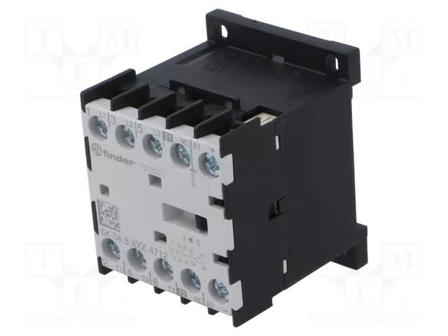 Contactor: 4-pole; NC + NO x3; 24VAC; 12A; for DIN rail mounting FINDER 6K.04.8.024.4712