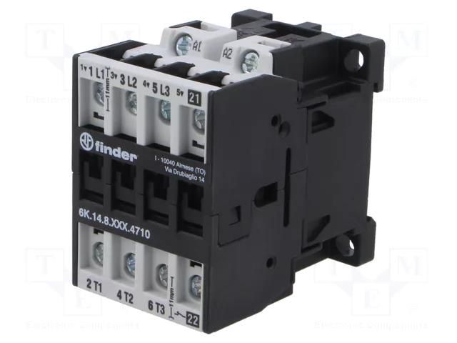 Contactor: 4-pole; NC + NO x3; 24VAC; 10A; for DIN rail mounting FINDER 6K.14.8.024.4710