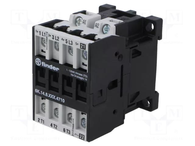 Contactor: 4-pole; NC + NO x3; 230VAC; 10A; for DIN rail mounting FINDER 6K.14.8.230.4710