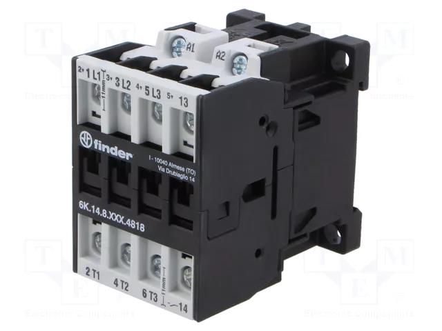 Contactor: 4-pole; NO x3 + NO; 230VAC; 18A; for DIN rail mounting FINDER 6K.14.8.230.4818