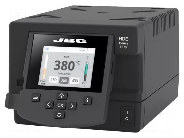 Station: control unit; 250W; 90÷500°C; 230VAC; Display: LCD; ESD JBC TOOLS JBC-HDE-2UD