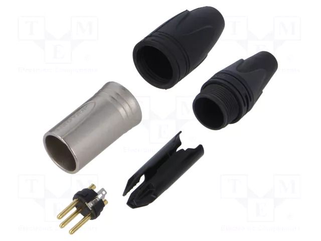 Connector: XLR; plug; male; XX-HD; 16A; PIN: 3; straight; for cable NEUTRIK NTR-NC3MXX-HD-D