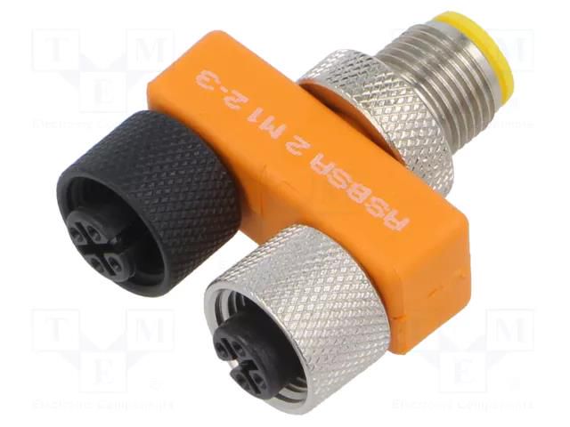 Adapter; 60VDC; 4A; VK; IP67; M12 male 4pin,M12 female 3pin x2 IPF ELECTRONIC VK001037