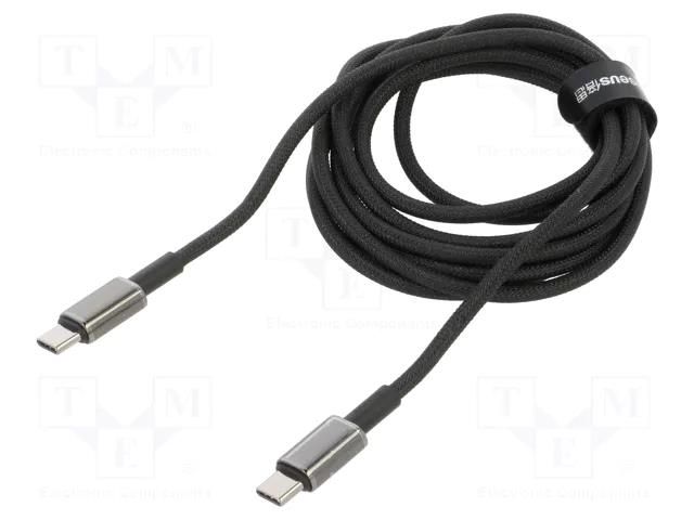 Cable; High Speed,USB 2.0; USB C plug,both sides; 2m; black; 100W BASEUS CATWJ-A01