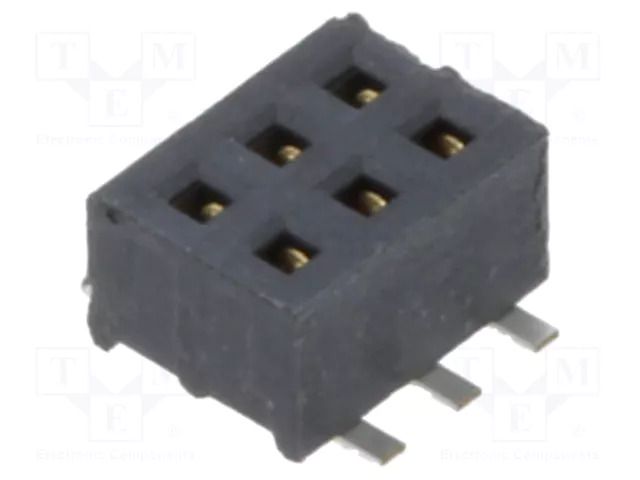 Connector: pin strips; socket; female; PIN: 6; vertical; SMT; 1.27mm SAMTEC CLP-103-02-F-D-TR