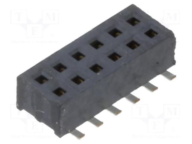 Connector: pin strips; female; PIN: 12; 1.27mm; gold flash; SMT SAMTEC CLP-106-02-F-D-K