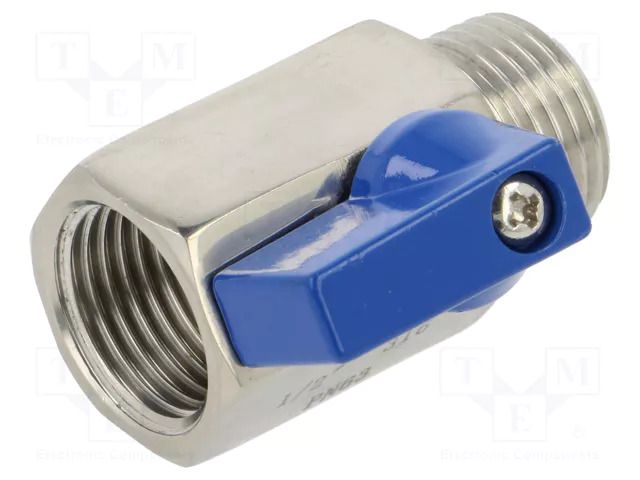 Ball valve; acid resistant steel AISI 316; PTFE; max.63bar; 46mm PNEUMAT FMZK1-12WZ