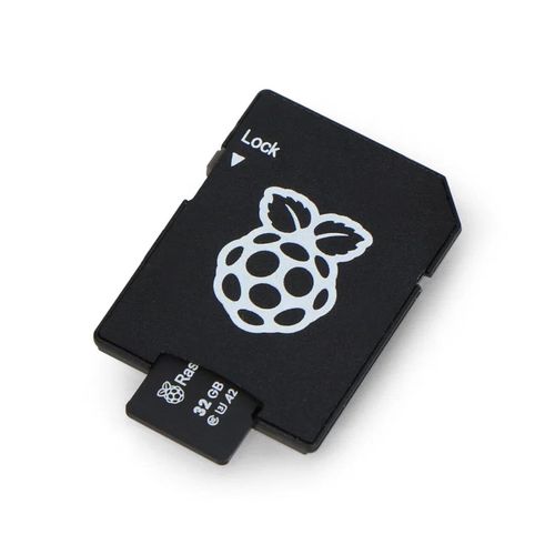 Raspberry microSD 32 GB 100 MB/s Class A2 memory card with Raspberry Pi OS - with adapter and case included RPI-25740 5056561804903