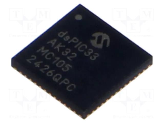 IC: dsPIC microcontroller; 32kB; 8kBRAM; VQFN48; 3÷3.6VDC; DSPIC MICROCHIP TECHNOLOGY 33AK32MC105-I/M7