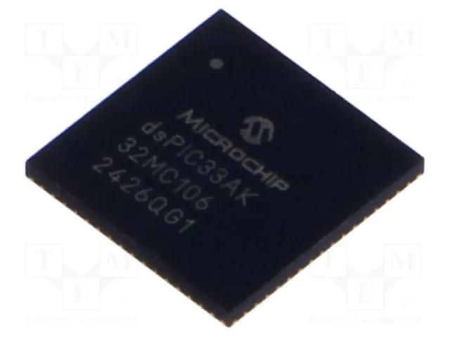 IC: dsPIC microcontroller; 32kB; 8kBRAM; VQFN64; 3÷3.6VDC; DSPIC MICROCHIP TECHNOLOGY 33AK32MC106-I/M7