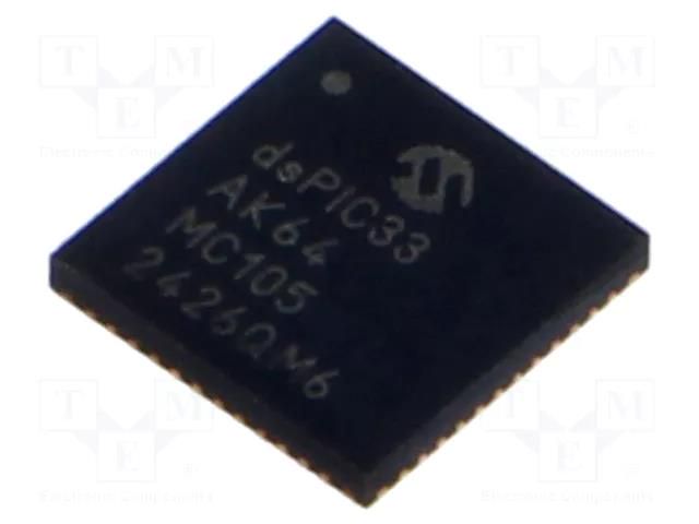 IC: dsPIC microcontroller; 64kB; 16kBRAM; VQFN48; 3÷3.6VDC; DSPIC MICROCHIP TECHNOLOGY 33AK64MC105-I/M7