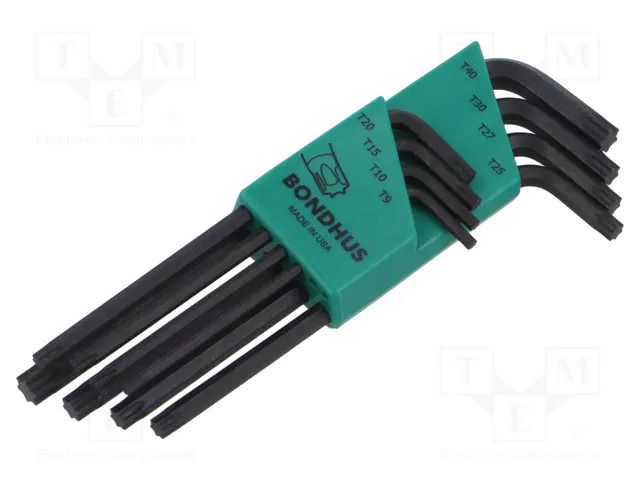 Wrench: Torx®-set; TX9,TX10,TX15,TX20,TX25,TX27,TX30,TX40; long BONDHUS BONDHUS-31834