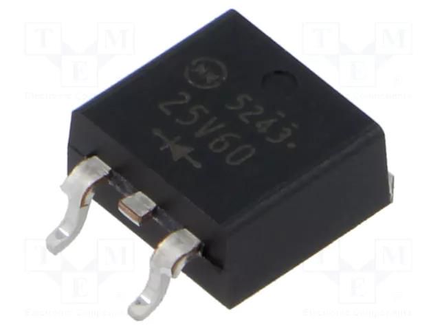 Diode: rectifying; SMD; 600V; 25A; STO220 (SC83 similar); Ir: 10uA SHINDENGEN DF25V60-7102