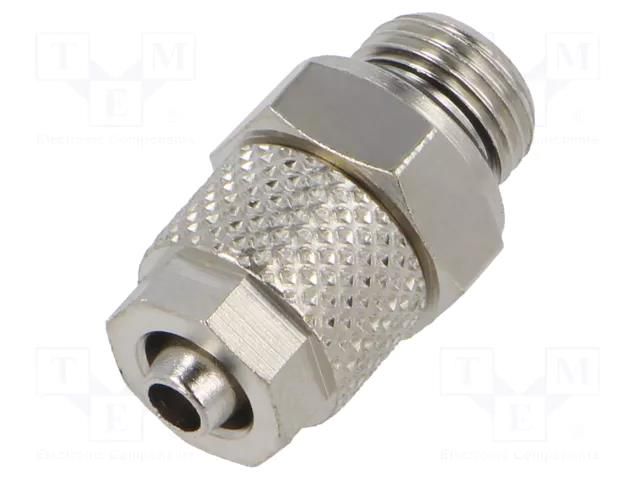 Screw-on fitting; threaded; max.15bar; nickel plated brass; 4mm PNEUMAT 1020-6/4-1/8