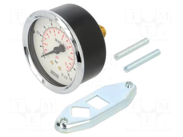 Manometer; 0÷10bar; G 1/4",rear connection; 63mm; Temp: -20÷60°C PNEUMAT 110.91