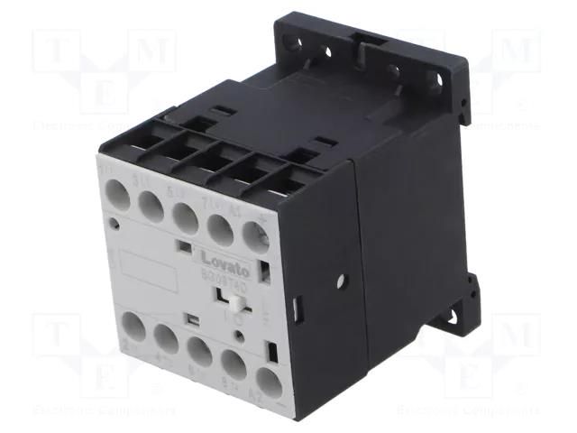 Contactor: 4-pole; NO x4; 24VDC; 9A; for DIN rail mounting; BG LOVATO ELECTRIC 11BG09T4D024