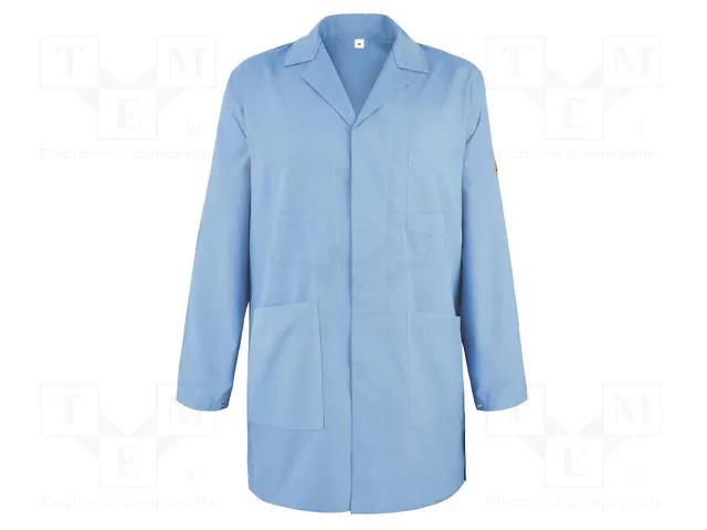 Coat; ESD; XS; cotton,polyester,conductive fibers; blue (bright) EUROSTAT GROUP ERS-511002810