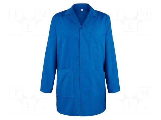 Coat; ESD; XS; cotton,polyester,conductive fibers; blue (dark) EUROSTAT GROUP ERS-511003010
