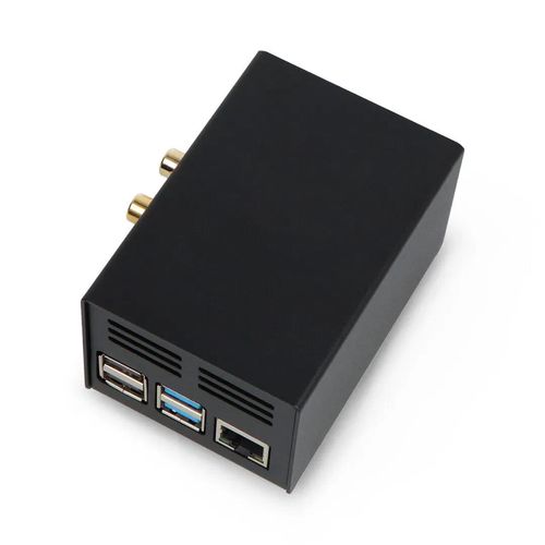 Housing for HiFiBerry and Raspberry Pi 4B - steel - black RHF-25400