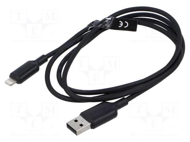 Cable; USB 2.0; Apple Lightning plug,USB A plug; nickel plated VENTION LAMBF