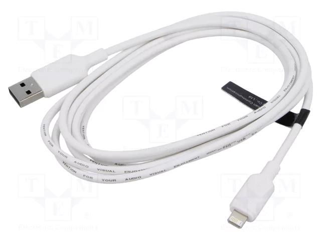 Cable; USB 2.0; Apple Lightning plug,USB A plug; nickel plated VENTION LAMSF