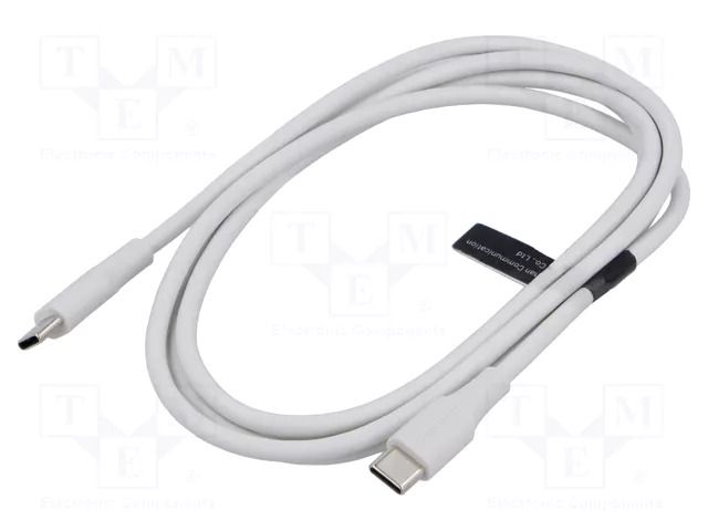 Cable; USB 2.0; USB C plug,both sides; nickel plated; 1.5m; white VENTION TAXWG