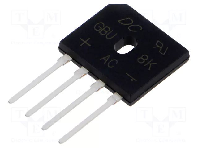 Bridge rectifier: single-phase; Urmax: 800V; If: 8A; Ifsm: 200A DC COMPONENTS GBU8K-DC