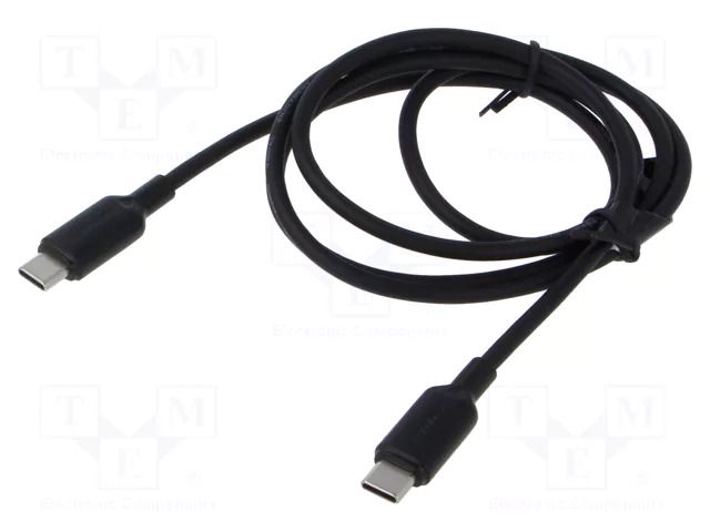 Cable; USB 2.0; USB C plug,both sides; nickel plated; 1m; black VENTION TRCBF