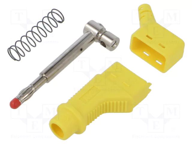 Connector: 4mm banana; plug; 19A; 600V; yellow; 1mm2 STÄUBLI XZGL-410-24