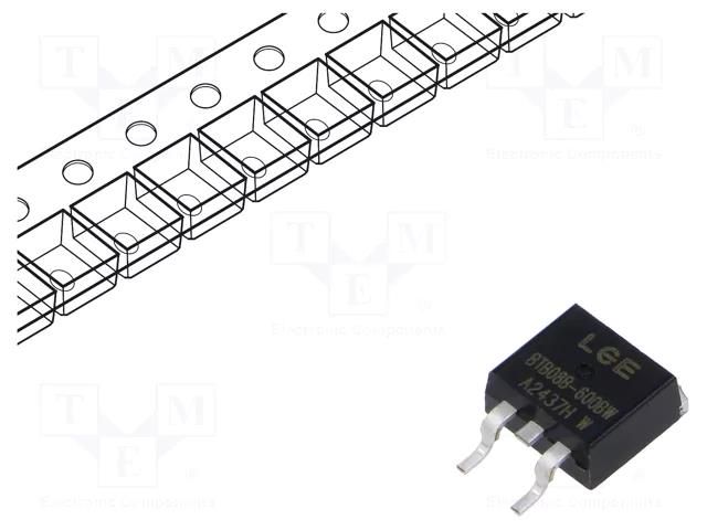 Triac; 600V; 8A; TO263; Igt: 50mA; Ufmax: 1.55V LUGUANG ELECTRONIC BTB08B-600BW-LGE