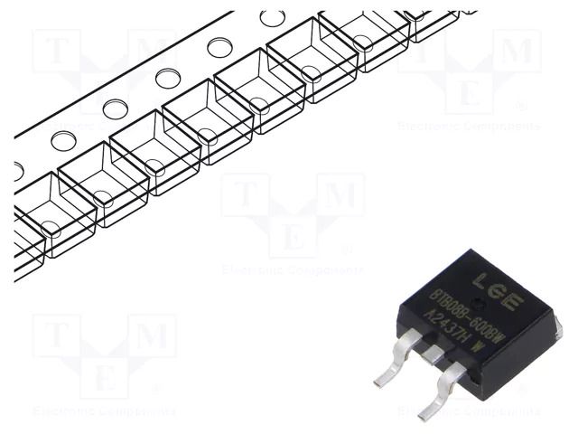 Triac; 600V; 8A; TO263; Igt: 50mA; Ufmax: 1.55V LUGUANG ELECTRONIC BTB08B-600BW-LGE