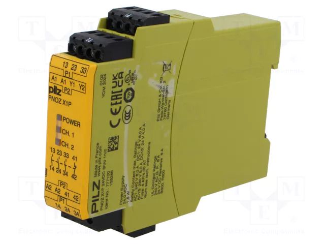 Automation module: safety relay; Usup: 24VDC; IN: 1; OUT: 4; IP40 PILZ PZ-777100