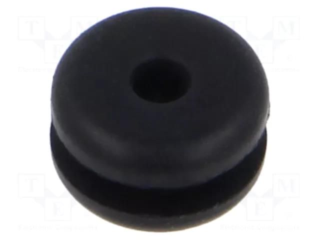 Grommet; Ømount.hole: 5mm; Øhole: 2mm; black; -40÷125°C; EPDM ESSENTRA ESS-10284391