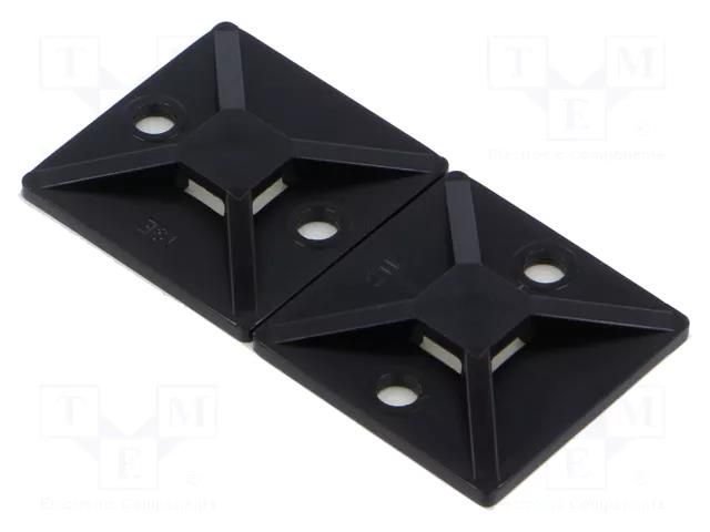 Holder; self-adhesive; polyamide; black; cable ties HELLERMANNTYTON UB28-B-PA66-BK