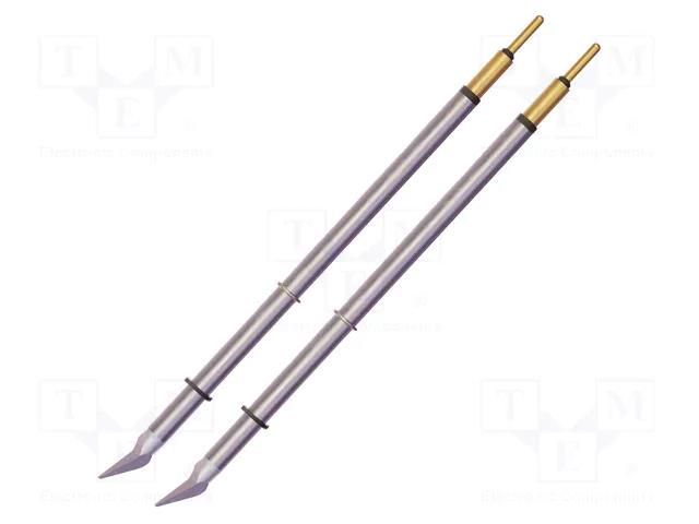 Tip; bent conical; 0.2x6.8mm; 357°C; for hot tweezers; 2pcs. METCAL MFT-6CNB6802