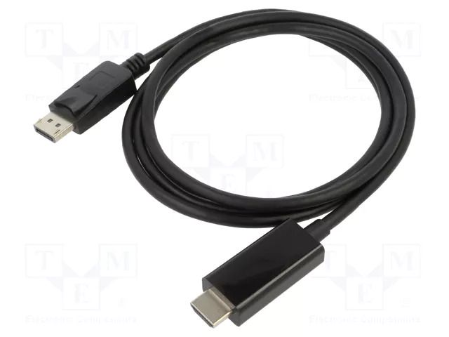 Cable; DisplayPort plug,HDMI plug; DisplayPort 1.1; 1.8m; black LANBERG CA-DPHD11CC-0018BK