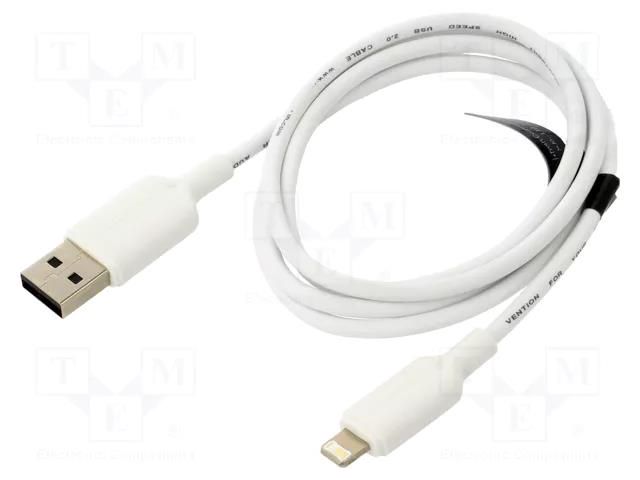 Cable; USB 2.0; Apple Lightning plug,USB A plug; nickel plated VENTION LAMWF