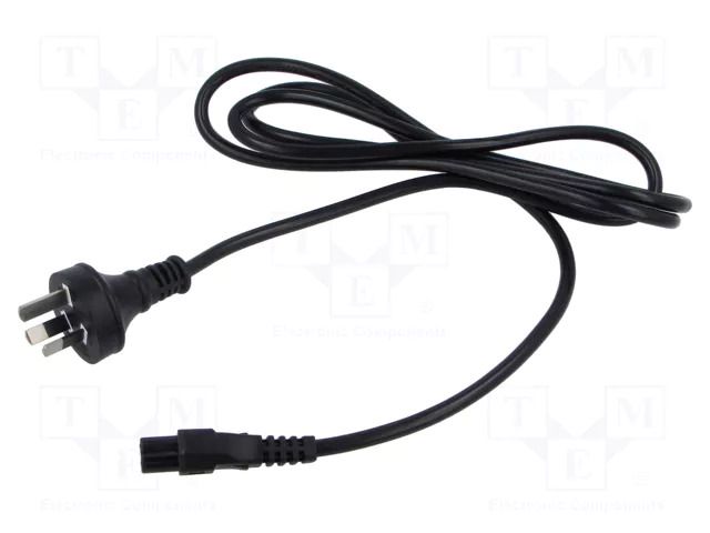 Cable; 3x0.75mm2; AS/NZS 3112 (I) plug,IEC C5 female; PVC; 1.8m POS POSAC-C5AS/NZS18