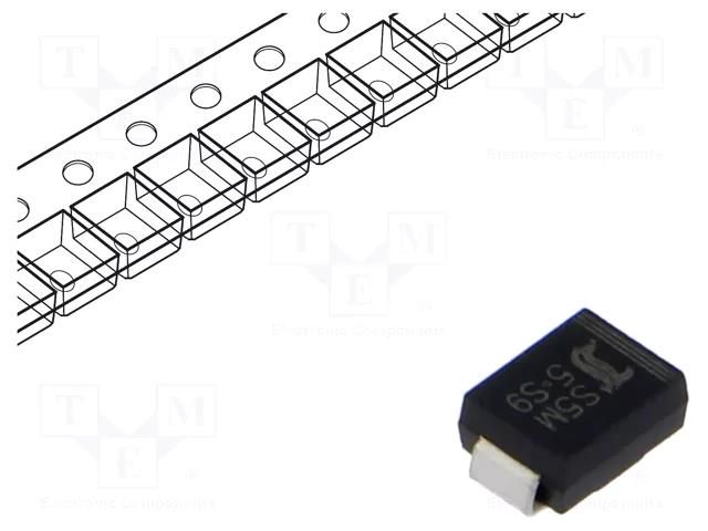 Diode: rectifying; SMD; 1kV; 5A; SMB; Ufmax: 1.1V; reel,tape DIOTEC SEMICONDUCTOR S5MSMB-DIO